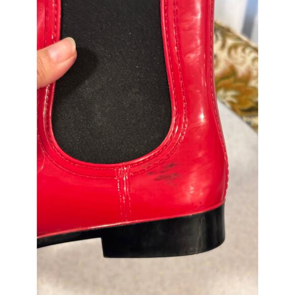 Pre-loved Red Women's ankle rain booties Size 9 - Picture 7 of 12